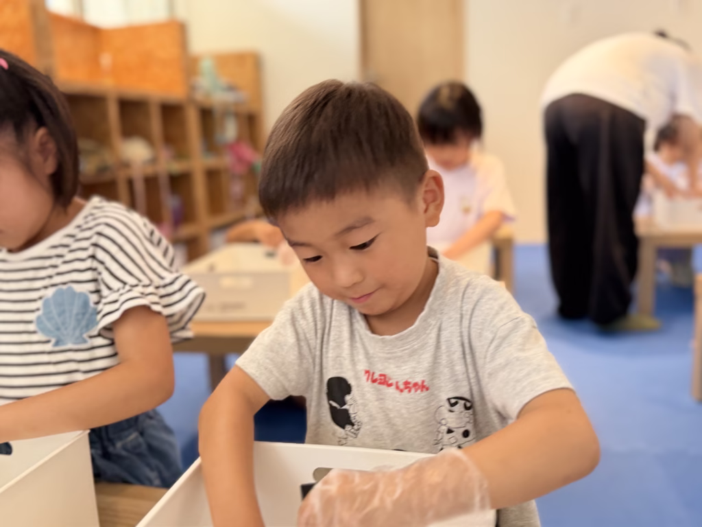 箱の中をのぞきこんで、変化が起きるのを待ちます