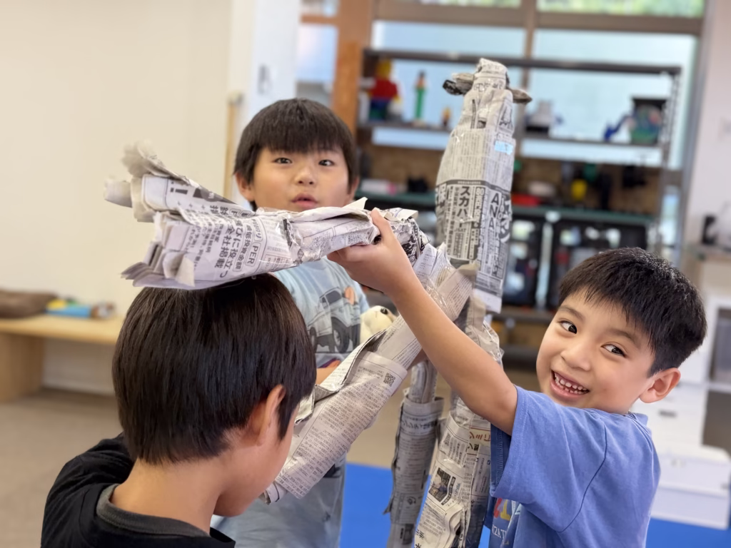新聞紙で作るキリン